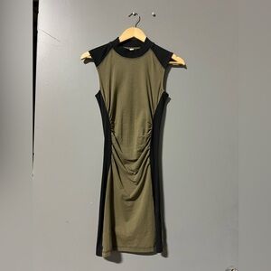 Anthropologie tight black and green tank top Dress